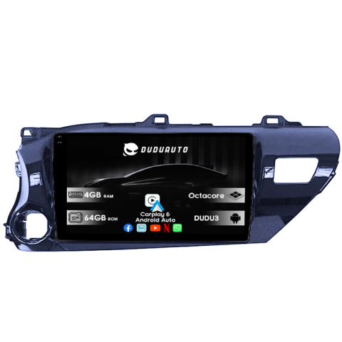 Navigatii Dedicate - Navigatie dedicata Toyota Hilux 2015-2020, DUDU3, 4GB RAM 64GB ROM, Octacore, Platforma 8581, Android, Display QLED 9", DSP, Carplay&AndroidAuto