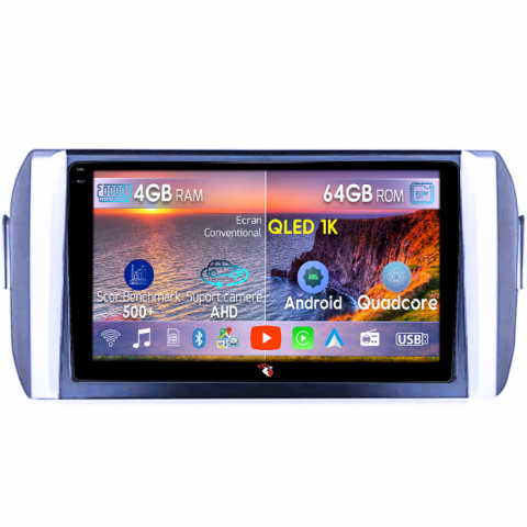 Innova 2015-2017 - Navigatie dedicata Toyota Innova 2015-2017, 4GB RAM 64GB ROM, Octacore, Android 14, Display QLED 1K 9", Carplay&Android Auto, SIM 4G, Ventilator Activ