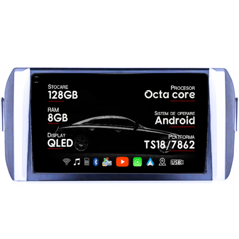 Navigatii Dedicate - Navigatie dedicata Toyota Innova 2015-2017, 8GB RAM 128GB ROM, Octacore, Platforma TS18, Android 14, Display QLED 9", Suporta camera 360", DSP, Carplay&Android Auto, SIM 4G, Ventilator Activ