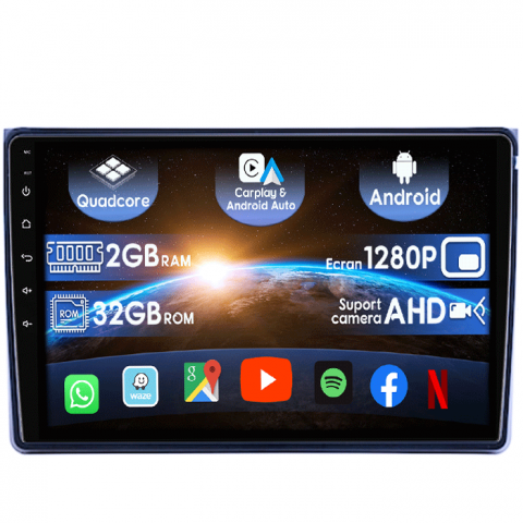 Isis - (Resigilata) Navigatie dedicata Toyota Isis, 2GB RAM 32GB ROM, Quad Core, Display 9" IPS Full HD, Carplay&Android Auto, Android 14, Suport camere AHD