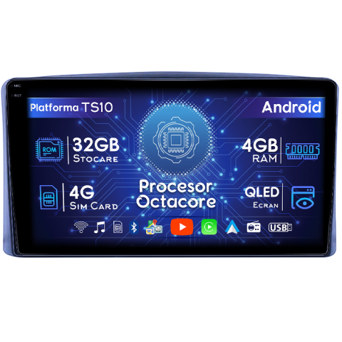 Toyota - Navigatie dedicata Toyota Land Cruiser 100 1998-2007, 4GB RAM 32GB ROM, Octacore, Android 14, Display QLED 1K 9", DSP, Carplay&Android Auto, SIM 4G, Bluetooth, Ventilator Activ