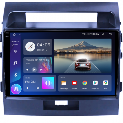 Navigatie dedicata Toyota Land Cruiser 200 2008-2015, 4GB RAM 64GB ROM, Quadcore, Android 14, Display QLED 1K, 10", DSP, Carplay&Android Auto, Suport camere AHD [1]