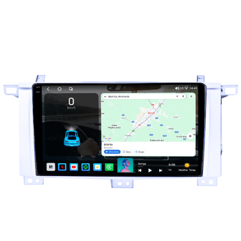 Navigatie dedicata Toyota Land Cruiser 2005, 4GB RAM 64GB ROM, Procesor Qualcomm Octacore, Android 14, Rezolutie 2K, Display QLED 9", DSP, Carplay&Android Auto, SIM 4G [2]