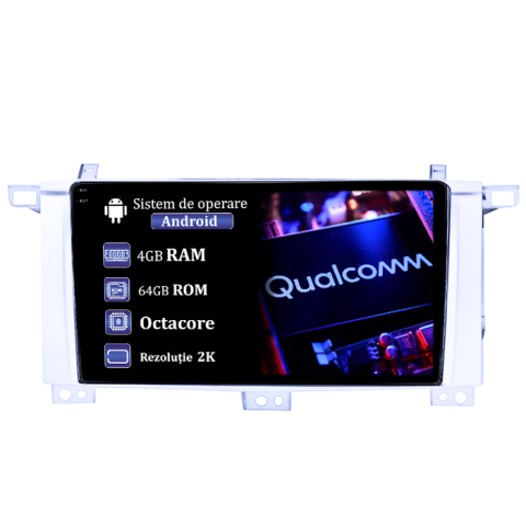 Navigatii Dedicate - Navigatie dedicata Toyota Land Cruiser 2005, 4GB RAM 64GB ROM, Procesor Qualcomm Octacore, Android 14, Rezolutie 2K, Display QLED 9", DSP, Carplay&Android Auto, SIM 4G