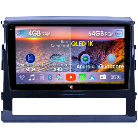 Land Cruiser (2015-) - Navigatie dedicata Toyota Land Cruiser 2015+, 4GB RAM 64GB ROM, Octacore, Android 14, Display QLED 1K 9", Carplay&Android Auto, SIM 4G, Ventilator Activ