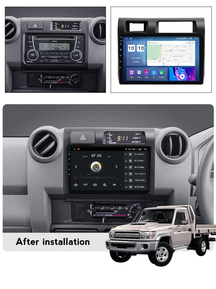 Navigatie dedicata Toyota Land Cruiser LC 2007-2020, 4GB RAM 64GB ROM, Procesor Qualcomm Octacore, Android 14, Rezolutie 2K, Display QLED 9", DSP, Carplay&Android Auto, SIM 4G [5]