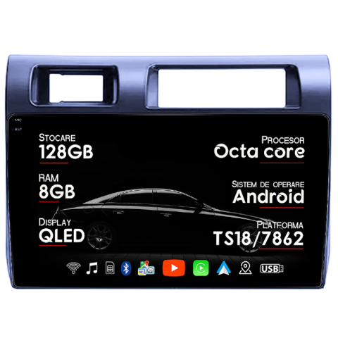 Navigatii Dedicate - Navigatie dedicata Toyota Land Cruiser LC 2007-2020, 8GB RAM 128GB ROM, Octacore, Platforma TS18, Android 14, Display QLED 9", Suporta camera 360", DSP, Carplay&Android Auto, SIM 4G, Ventilator Act