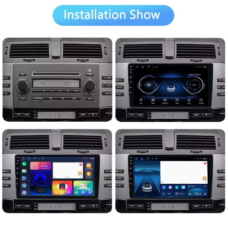 Navigatie dedicata Toyota Mark 2004-2009, 4GB RAM 64GB ROM, Quad Core, Display 9" QLED 1K, Carplay, Android 14, Bluetooth, Magazin Play, Suport Camere AHD [4]