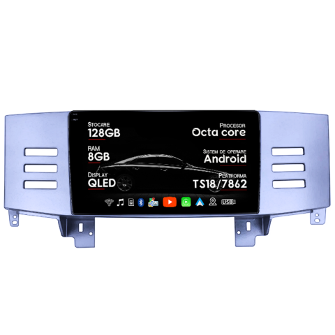 Navigatii Dedicate - Navigatie dedicata Toyota Mark 2004-2009, 8GB RAM 128GB ROM, Octacore, Platforma TS18, Android 14, Display QLED 9", Suporta camera 360", DSP, Carplay&Android Auto, SIM 4G, Ventilator Activ