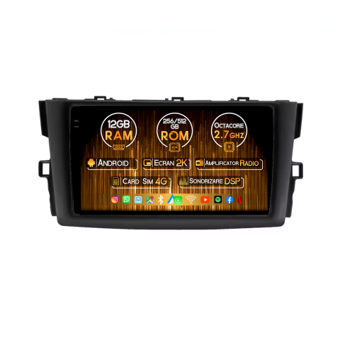 Mark 2009-2013 - Navigatie dedicata Toyota Mark X 2009-2013, 12GB RAM 256GB ROM, Android 14, Rezolutie 2K, Display QLED, 9", DSP, Carplay, Android Auto, Internet, Youtube, Waze, Wi Fi, USB