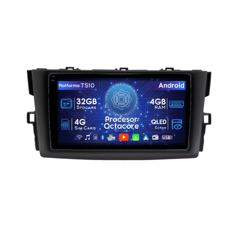 Toyota - Navigatie dedicata Toyota Mark X 2009-2013, 4GB RAM 32GB ROM, Octacore, Android 14, Display QLED  9", DSP, Carplay&Android Auto, SIM 4G, Bluetooth, Ventilator Activ