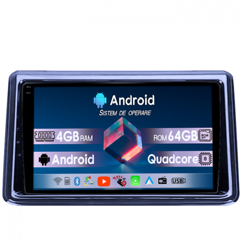 Noah 2014-2020 - Navigatie dedicata Toyota Noah 2014-2020, 4GB RAM 64GB ROM, Quad Core, Display 9" QLED 1K, Carplay, Android 14, Bluetooth, Magazin Play, Suport Camere AHD