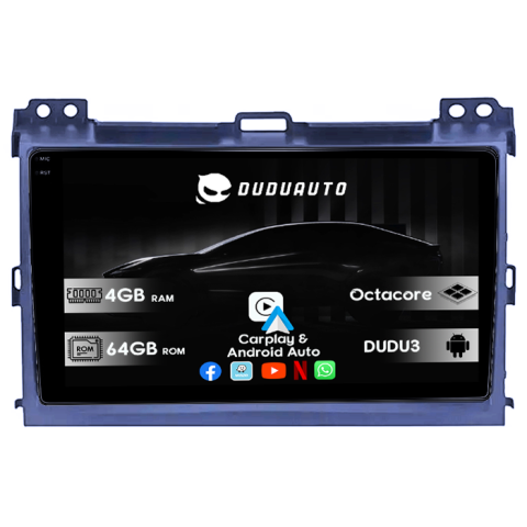 Navigatii Dedicate - Navigatie dedicata Toyota Land Cruiser J120 Prado 2003-2009, DUDU3, 4GB RAM 64GB ROM, Octacore, Platforma 8581, Android, Display QLED 9", DSP, Carplay&AndroidAuto