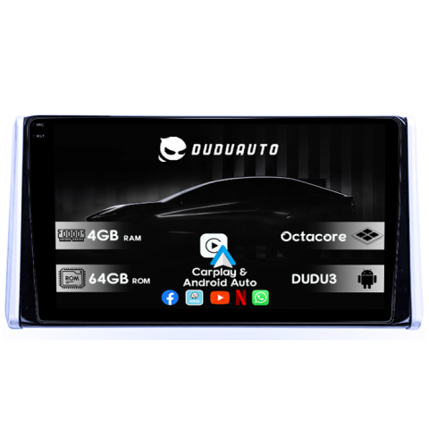 Navigatii Dedicate - Navigatie dedicata Toyota RAV4 2019, DUDU3, 4GB RAM 64GB ROM, Octacore, Platforma 8581, Android, Display QLED 9", DSP, Carplay&AndroidAuto