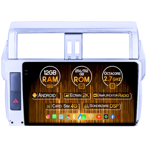 Toyota - Navigatie dedicata Toyota Prado 150 2009-2013, 12GB RAM 256GB ROM, Android 13, Rezolutie 2K, Display QLED, 9", DSP, Carplay, Android Auto, Internet, Youtube,