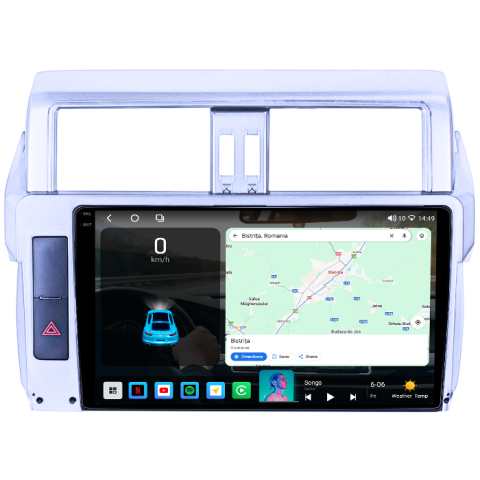 Navigatie dedicata Toyota Prado 150 2009-2013, 4GB RAM 32GB ROM, Octacore, Android 14, Display QLED 1K 9", DSP, Carplay&Android Auto, SIM 4G, Bluetooth, Ventilator Activ [1]