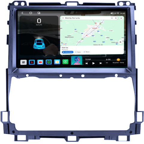 Navigatie dedicata Toyota Prado 2002-2009, 4GB RAM 32GB ROM, Octacore, Android 14, Display QLED 1K 9", DSP, Carplay&Android Auto, SIM 4G, Bluetooth, Ventilator Activ [1]
