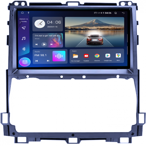 Navigatie dedicata Toyota Prado 2002-2009, 4GB RAM 64GB ROM, Quad Core, Display 9" QLED 1K, Carplay, Android 14, Bluetooth, Magazin Play, Suport Camere AHD [1]