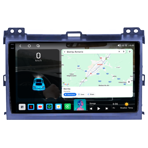 Navigatie dedicata Toyota Prado 2004-2009, 4GB RAM 64GB ROM, Procesor Qualcomm Octacore, Android 14, Rezolutie 2K, Display QLED 9", DSP, Carplay&Android Auto, SIM 4G [2]
