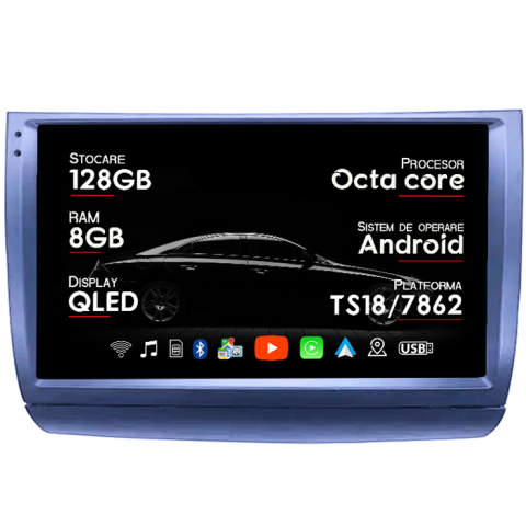 Prius 20 2003-2009 - Navigatie dedicata Toyota Prius 20 2003-2009, 8GB RAM 128GB ROM, Octacore, Platforma TS18, Android 14, Display QLED 9â, Suporta camera 360Âş, DSP, Carplay&Android Auto, SIM 4G, Ventilator Activ