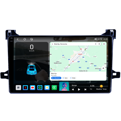 Navigatie dedicata Toyota Prius XW50 2015-2020, 4GB RAM 64GB ROM, Procesor Qualcomm Octacore, Android 14, Rezolutie 2K, Display QLED 9", DSP, Carplay&Android Auto, SIM 4G [2]