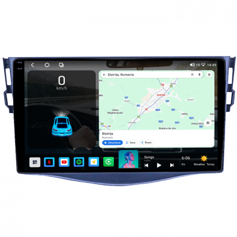 Navigatie dedicata Toyota RAV4 2005-2013, 4GB RAM 64GB ROM, Octacore, Android 14, Display QLED 1K 9", Carplay&Android Auto, SIM 4G, Ventilator Activ [1]