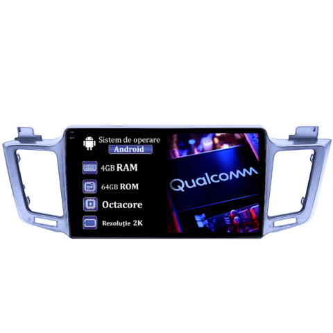 RAV4 2012-2018 - Navigatie dedicata Toyota RAV4 2012-2018, 4GB RAM 64GB ROM, Procesor Qualcomm Octacore, Android 14, Rezolutie 2K, Display QLED 9", DSP, Carplay&Android Auto, SIM 4G