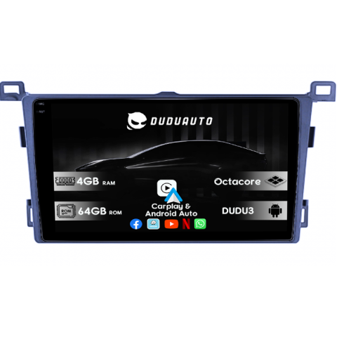 RAV4 2012-2018 - Navigatie dedicata Toyota RAV4 2013-2018, DUDU3, 4GB RAM 64GB ROM, Octacore, Platforma 8581, Android, Display QLED 9", DSP, Carplay&AndroidAuto