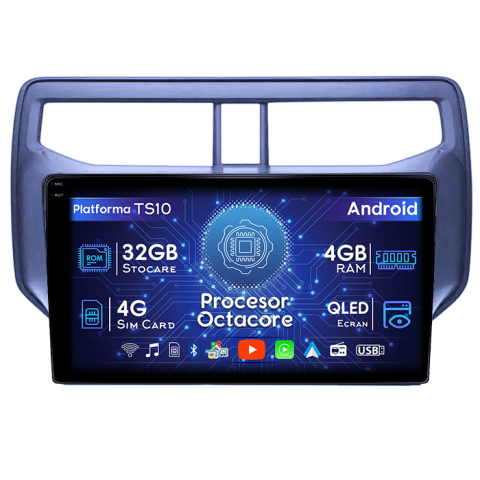 Navigatii Dedicate - Navigatie dedicata Toyota Rush 2018-2019, 4GB RAM 32GB ROM, Octacore, Android 14, Display QLED  9", DSP, Carplay&Android Auto, SIM 4G, Bluetooth, Ventilator Activ