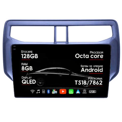 Navigatii Dedicate - Navigatie dedicata Toyota Rush 2018-2019, 8GB RAM 128GB ROM, Octacore, Platforma TS18, Android 14, Display QLED 9", Suporta camera 360", DSP, Carplay&Android Auto, SIM 4G, Ventilator Activ