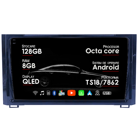 Navigatii Dedicate - Navigatie dedicata Toyota Sequoia 2014-2018, 8GB RAM 128GB ROM, Octacore, Platforma TS18, Android 14, Display QLED 9", Suporta camera 360", DSP, Carplay&Android Auto, SIM 4G, Ventilator Activ