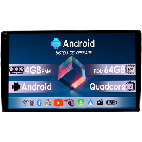 Sienna 2004-2010 - Navigatie dedicata Toyota Sienna 2004-2010, 4GB RAM 64GB ROM, Quad Core, Display 9" QLED 1K, Carplay, Android 14, Bluetooth, Magazin Play, Suport Camere AHD