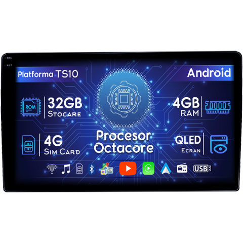 Navigatii Dedicate - Navigatie dedicata Toyota Sienna 3 2014-2020, 4GB RAM 32GB ROM, Octacore, Android 14, Display QLED 1K 9", DSP, Carplay&Android Auto, SIM 4G, Bluetooth, Ventilator Activ