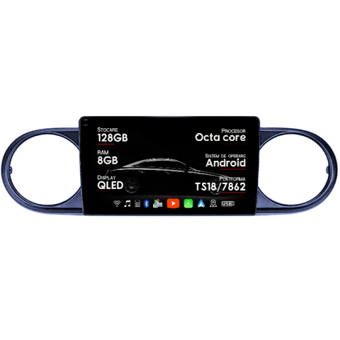 Navigatii Dedicate - Navigatie dedicata Toyota Tacoma 2015-2021, 8GB RAM 128GB ROM, Octacore, Platforma TS18, Android 14, Display QLED 9", Suporta camera 360", DSP, Carplay&Android Auto, SIM 4G, Ventilator Activ