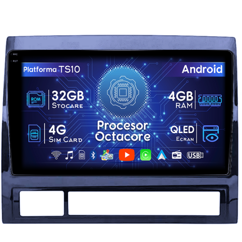 Tacoma Hilux 2005-2013 - Navigatie dedicata Toyota Tacoma Hilux 2005-2013, 4 GB RAM 32 ROM, Android 13, Display QLED  9", DSP, Carplay, Android Auto, Internet, Youtube, Waze, WI-FI, USB, Bluetoot