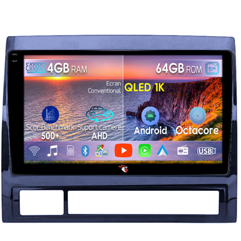 Tacoma Hilux 2005-2013 - Navigatie dedicata Toyota Tacoma Hilux 2005-2013, 4GB RAM 64GB ROM, Octacore, Android 14, Display QLED  9", Carplay&Android Auto, SIM 4G, Ventilator Activ