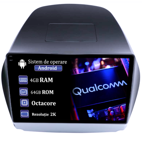 Navigatii Dedicate - Navigatie dedicata Toyota Tucson IX35 2010, 4GB RAM 64GB ROM, Procesor Qualcomm Octacore, Android 14, Rezolutie 2K, Display QLED 9", DSP, Carplay&Android Auto, SIM 4G