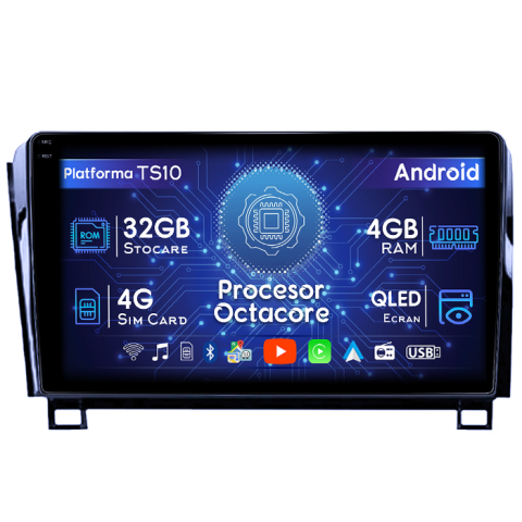 Tundra 2007-2013 - Navigatie dedicata Toyota Tundra 2007-2013, 4GB RAM 32GB ROM, Octacore, Android 14, Display QLED 1K 9", DSP, Carplay&Android Auto, SIM 4G, Bluetooth, Ventilator Activ