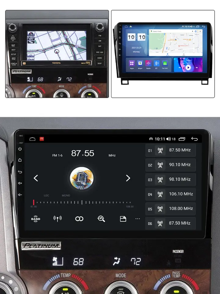 Navigatie dedicata Toyota Tundra 2007-2013, 4GB RAM 64GB ROM, Procesor Qualcomm Octacore, Android 14, Rezolutie 2K, Display QLED 9", DSP, Carplay&Android Auto, SIM 4G [4]