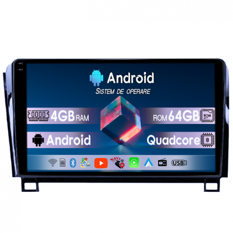 Toyota - Navigatie dedicata Toyota Tundra 2007-2013, 4GB RAM 64GB ROM, Quad Core, Display 9" QLED 1K, Carplay, Android 14, Bluetooth, Magazin Play, Suport Camere AHD