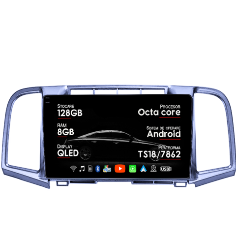 Navigatii Dedicate - Navigatie dedicata Toyota Venza 2008-2016, 8GB RAM 128GB ROM, Octacore, Platforma TS18, Android 14, Display QLED 9", Suporta camera 360", DSP, Carplay&Android Auto, SIM 4G, Ventilator Activ