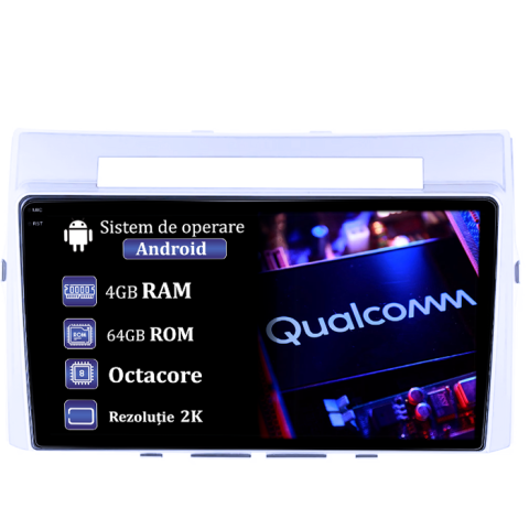 Navigatii Dedicate - Navigatie dedicata Toyota Verso 2004-2009, 4GB RAM 64GB ROM, Procesor Qualcomm Octacore, Android 14, Rezolutie 2K, Display QLED 9", DSP, Carplay&Android Auto, SIM 4G