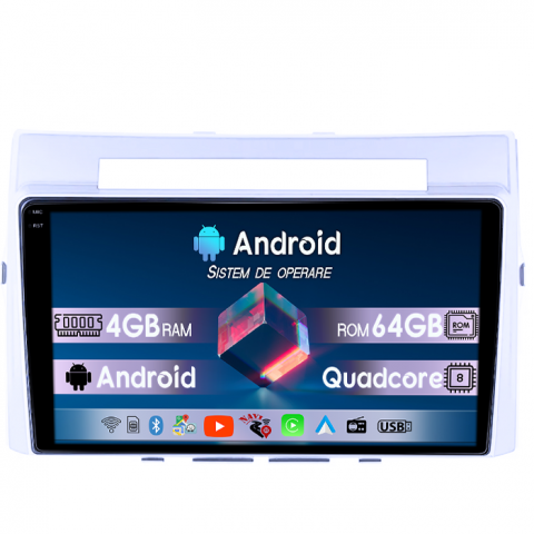 Verso 2004-2009 - Navigatie dedicata Toyota Verso 2004-2009, 4GB RAM 64GB ROM, Quad Core, Display 9" QLED 1K, Carplay, Android 14, Bluetooth, Magazin Play, Suport Camere AHD