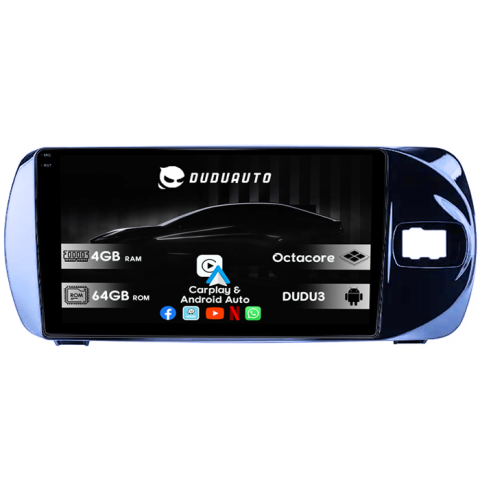 Vitz 2016-2020 - Navigatie dedicata Toyota Vitz 2016-2020, DUDU3, 4GB RAM 64GB ROM, Octacore, Platforma 8581, Android, Display QLED 9", DSP, Carplay&AndroidAuto