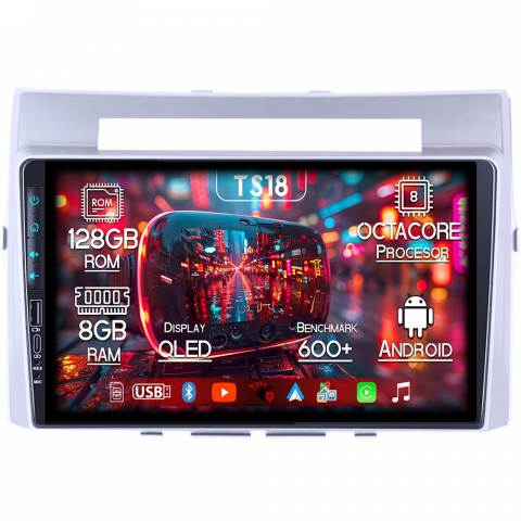 Verso 2004-2009 - Navigatie dedicata Toyota Verso 2004-2009, USB&Butoane fizice frontale, Platforma TS18, 9 Inch, 8GB RAM 128GB ROM, Octacore, Android 14, Android Auto&Carplay