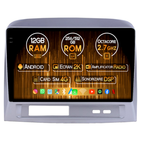 Toyota - Navigatie dedicata Toyota Vios 2004-2007, 12GB RAM 256GB ROM, Android 14, Rezolutie 2K, Display QLED, 9", DSP, Carplay, Android Auto, Internet, Youtube, Waze, Wi Fi, USB