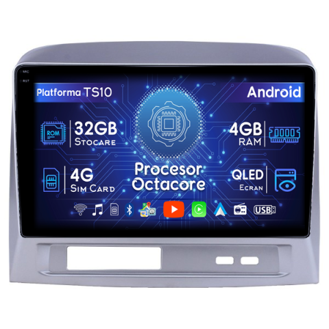 Toyota - Navigatie dedicata Toyota Vios 2004-2007, 4GB RAM 32GB ROM, Octacore, Android 14, Display QLED  9", DSP, Carplay&Android Auto, SIM 4G, Bluetooth, Ventilator Activ