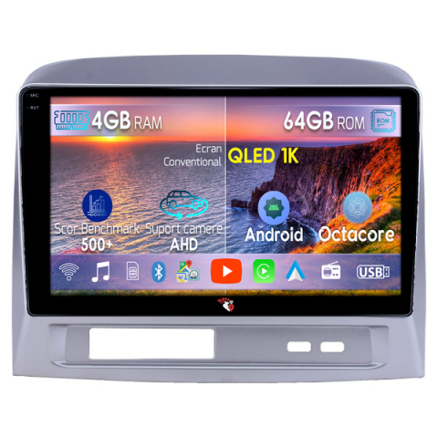 Toyota - Navigatie dedicata Toyota Vios 2004-2007, 4GB RAM 64GB ROM, Octacore, Android 14, Display QLED 9", DSP, Carplay&Android Auto, SIM 4G, Ventilator Activ