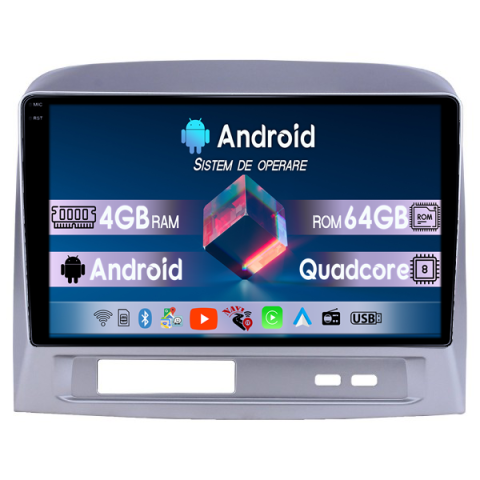 Toyota - Navigatie dedicata Toyota Vios 2004-2007, 4GB RAM 64GB ROM, Quadcore, Android 14, Display QLED  9", DSP, Carplay&Android Auto, Suport camere AHD