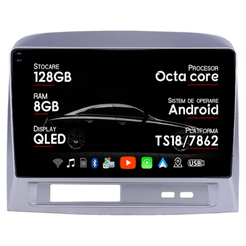 Toyota - Navigatie dedicata Toyota Vios 2004-2007, Octacore, Platforma TS18, Android 14, Display QLED 9", Suporta camera 360", DSP, Carplay&Android